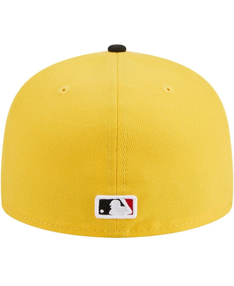 Men's New Era Yellow, Black Detroit Tigers Grilled 59FIFTY Fitted Hat