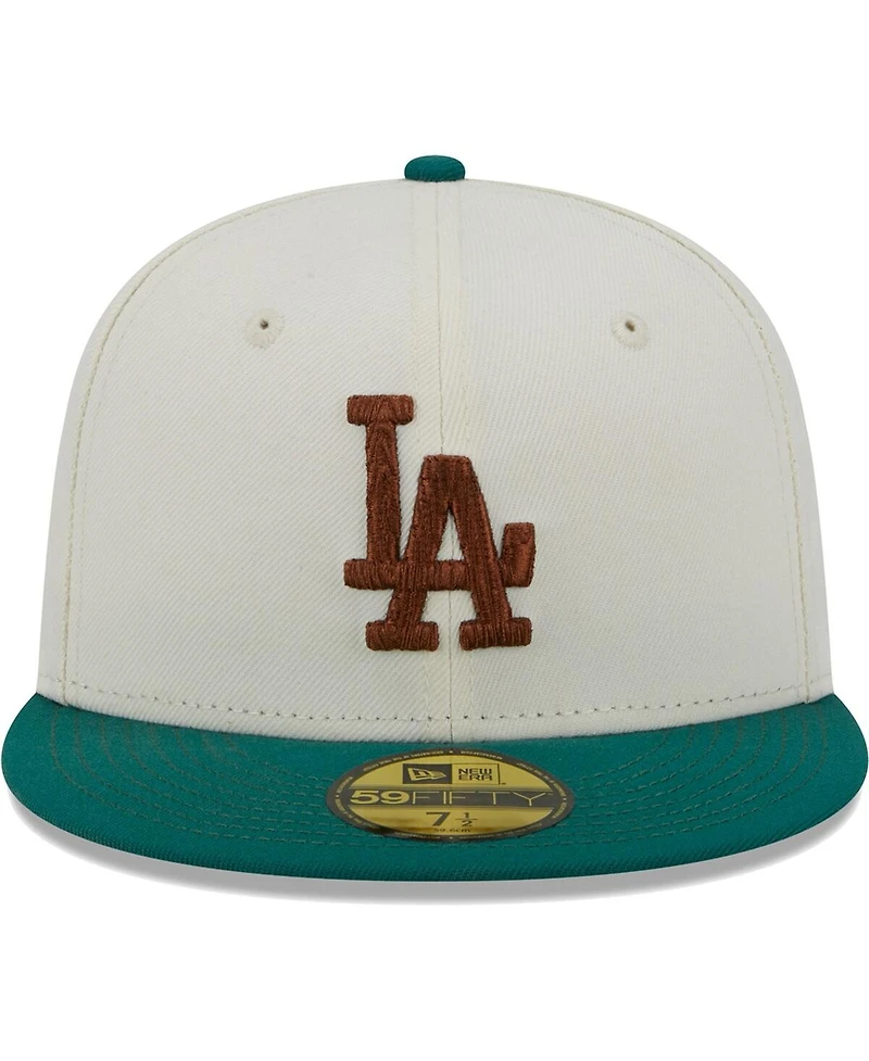 Men's New Era White Los Angeles Dodgers Cooperstown Collection Camp 59FIFTY Fitted Hat