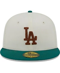 Men's New Era White Los Angeles Dodgers Cooperstown Collection Camp 59FIFTY Fitted Hat