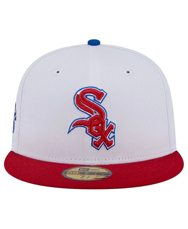 Men's New Era White, Red Chicago White Sox Undervisor 59FIFTY Fitted Hat