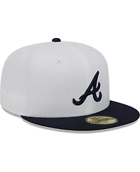 Men's New Era White, Navy Atlanta Braves Optic 59FIFTY Fitted Hat