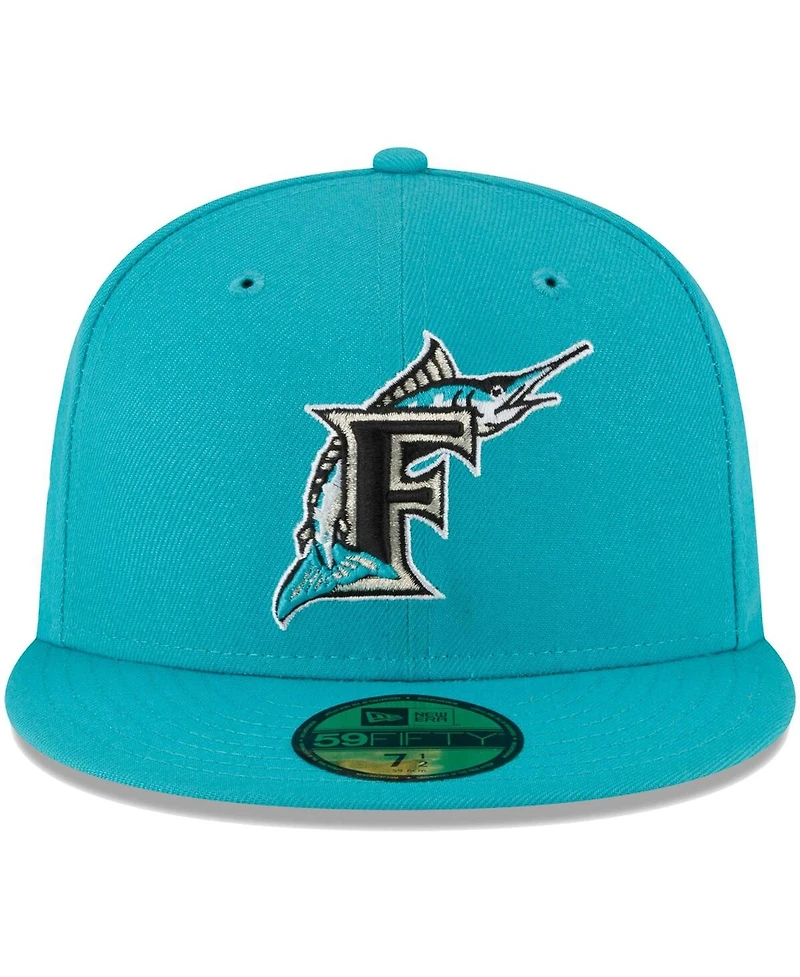 Men's New Era Teal Florida Marlins Cooperstown Collection Turn Back The Clock 59FIFTY Fitted Hat