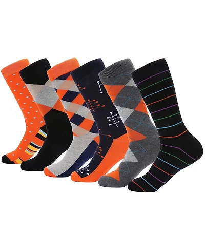 Men's Conventional Pattern Dress Socks 6 pack