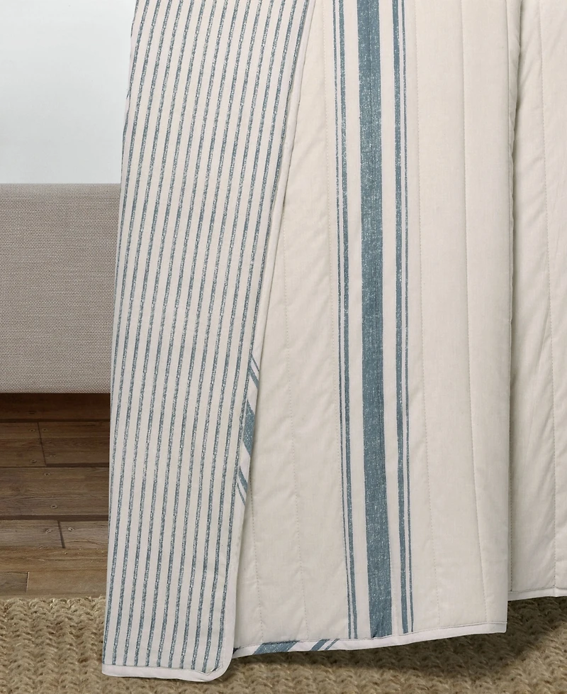 Lush Decor Farmhouse Stripe Reversible Cotton 3-Piece Quilt Set
