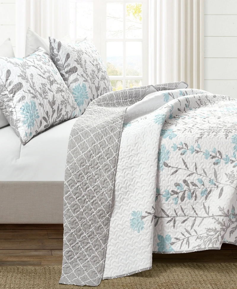 Lush Decor Aprile Floral Reversible 3-Pc. Quilt Set, Full/Queen