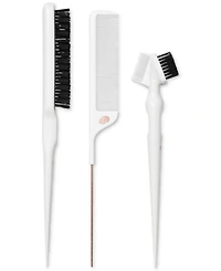 T3 Detail Set with Pintail Comb, Edge Brush, and Teasing Brush, 3 Piece
