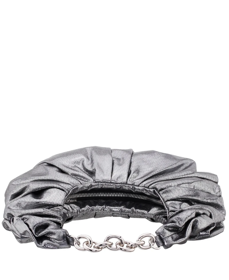 Nina Ruched Metallic Hobo