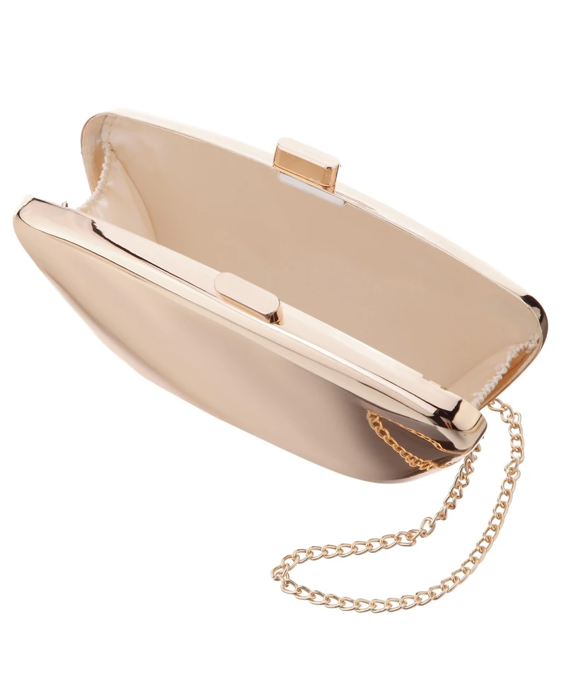 Nina Mirror Metallic Minaudiere Clutch