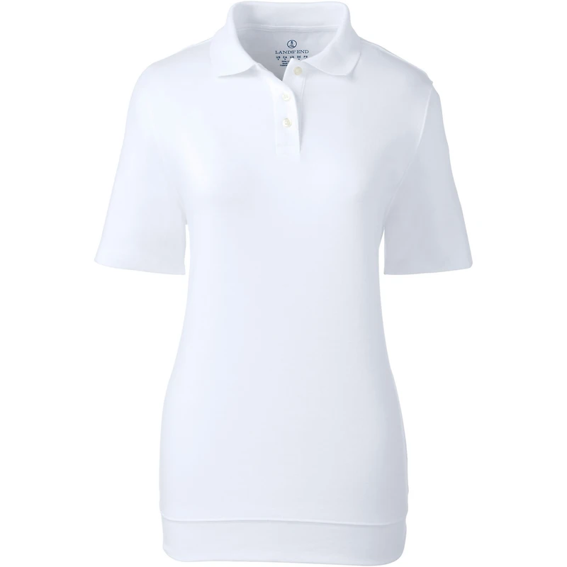 Lands' End Women's School Uniform Short Sleeve Banded Bottom Polo Shirt