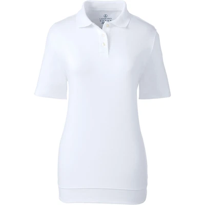Lands' End Women's School Uniform Short Sleeve Banded Bottom Polo Shirt
