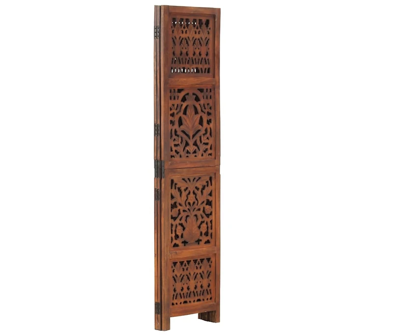 vidaXL Hand Carved 3-Panel Room Divider 47.2"x65" Solid Mango Wood