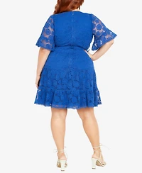 City Chic Plus Size Garden Kisses Dress