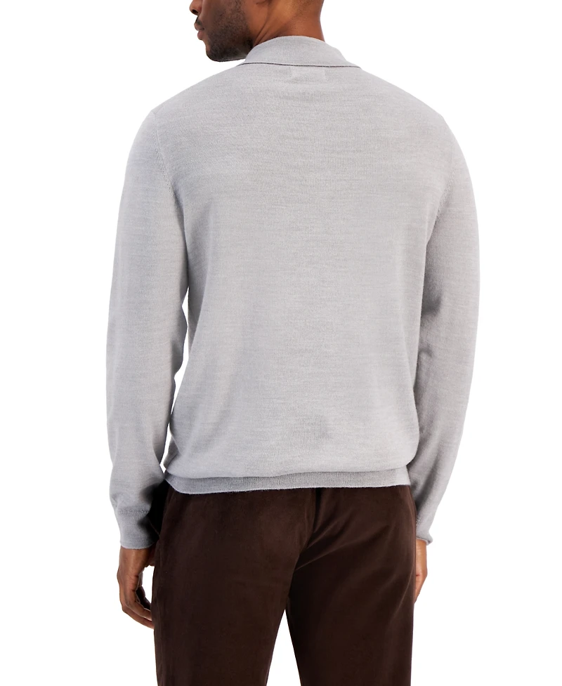 Club Room Men's Merino Wool Blend Polo Sweater, Created for Macy's