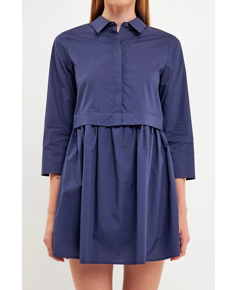 English Factory Women's Shirt Mini Dress