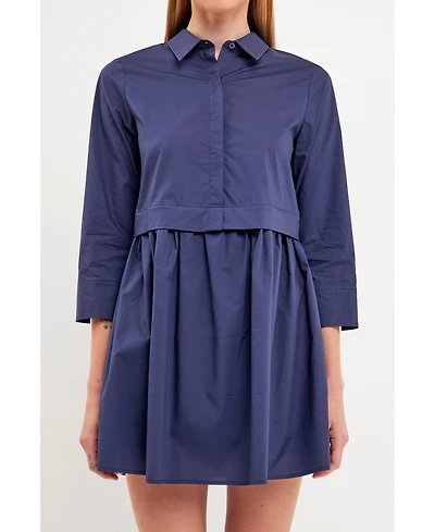 English Factory Women's Shirt Mini Dress