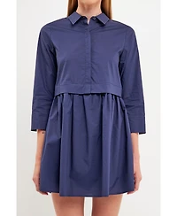 English Factory Women's Shirt Mini Dress