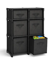 Heavy Duty 6 Cube Storage Organizer with Fabric Bins