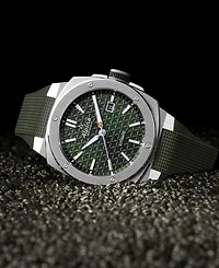 Alpina Men's Swiss Automatic Alpiner Green Rubber Strap Watch 41mm