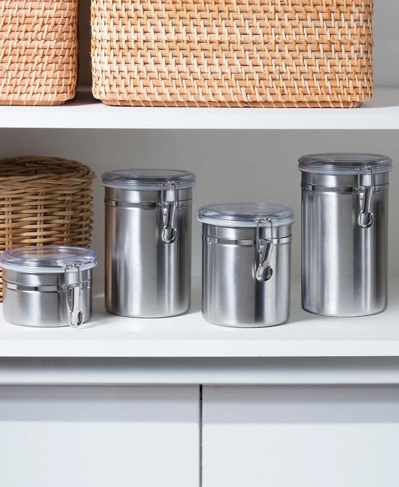 Oggi Clamp 4 Piece Canisters with Clear Lids Set
