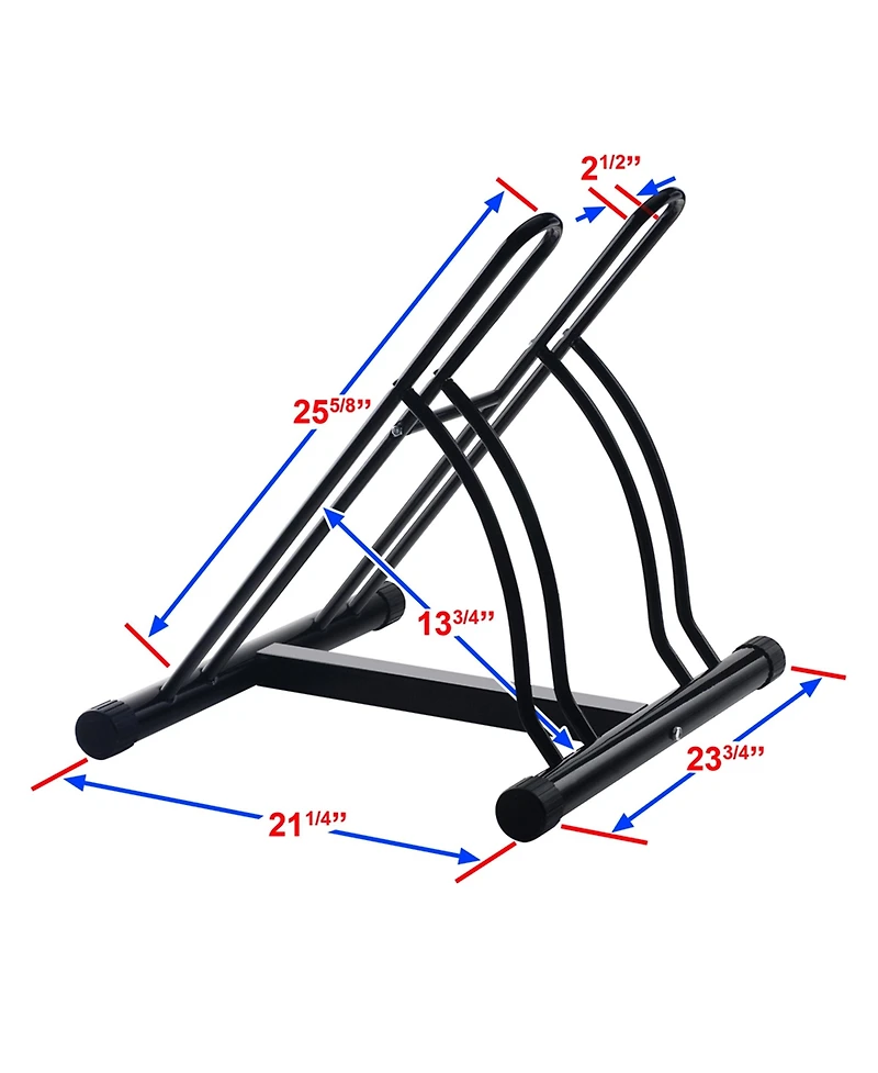 Bike Rack - Dual Bicycle Stand for 2 Mountain, Road, or Kid's Bikes - Indoor or Outdoor Bike Storage - Steel Bike Rack by Rad Sportz (Black)