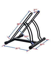 Bike Rack - Dual Bicycle Stand for 2 Mountain, Road, or Kid's Bikes - Indoor or Outdoor Bike Storage - Steel Bike Rack by Rad Sportz (Black)