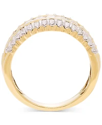 Diamond Three Row Band (1 ct. t.w.) in 14k Two-Tone Gold