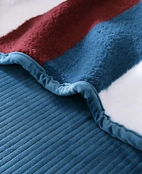 Nautica Wilton Sherpa Striped Throw, 60" X 50"