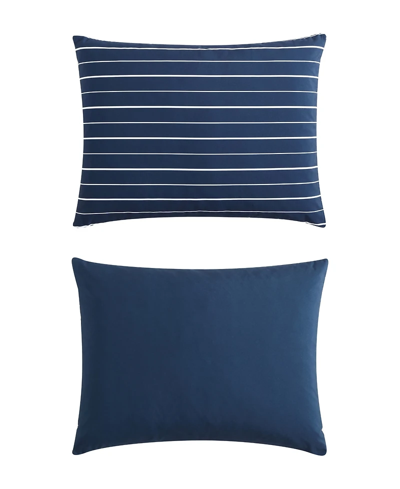 Nautica Longdale Solid Stripe Brushed Microfiber Piece Duvet Cover Set