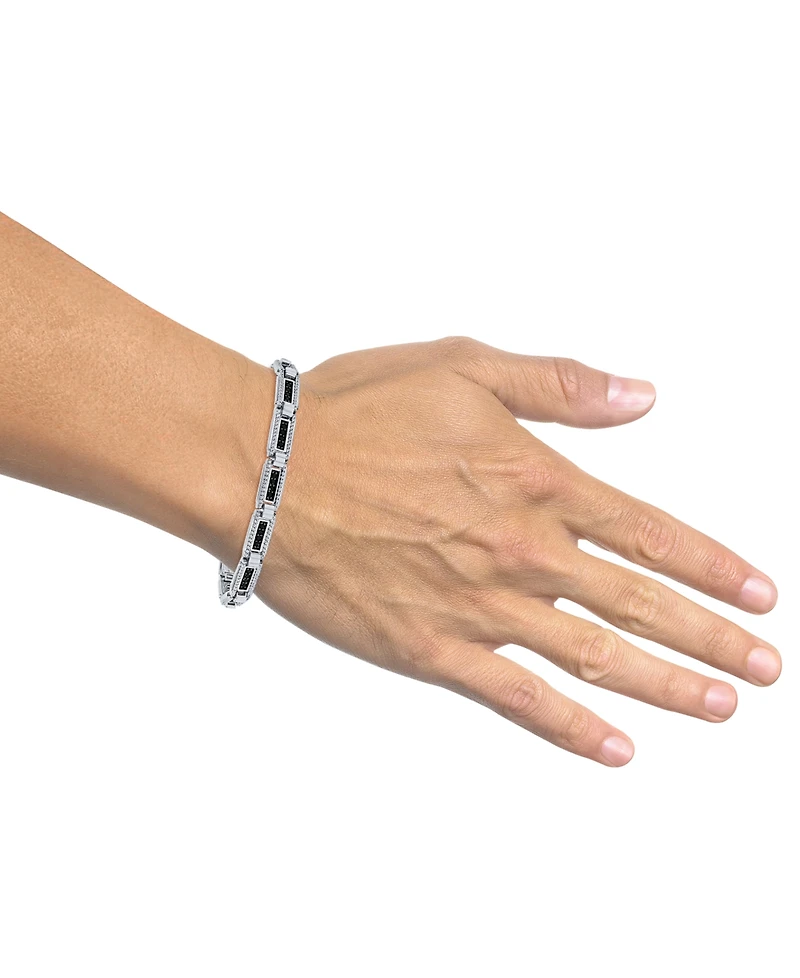 Men's Black & White Diamond Statement Bracelet (3 ct. t.w.) in Sterling Silver