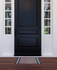 Nautica Polyvinyl Chloride Loop Utility Indoor or Outdoor Striped Mat