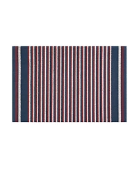 Nautica Polyvinyl Chloride Loop Utility Indoor or Outdoor Striped Mat