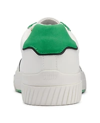 Dkny Men's Side Logo Perforated Two Tone Branded Sole Racer Toe Sneakers