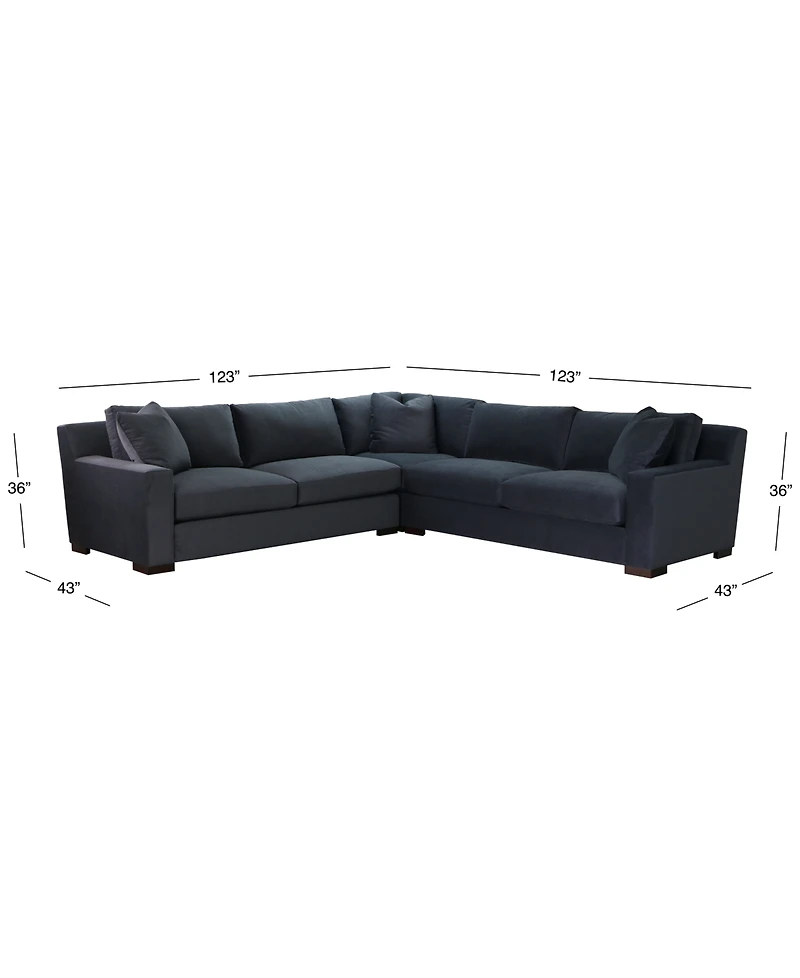 Marristin 123" 3-Pc. Fabric L Sectional, Created for Macy's