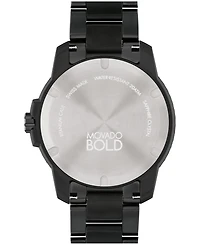 Movado Men's Bold Titanium Sport Swiss Quartz Ionic Plated Black Titanium Watch 45mm