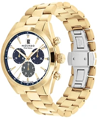 Movado Men's Datron Swiss Quartz Chrono Ionic Plated Gold Steel Watch 40mm