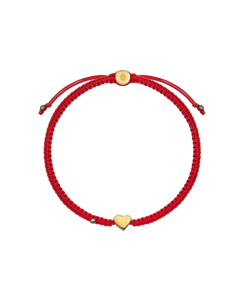 Karma and Luck Enchanting Love - Red String Gold Heart Charm Bracelet