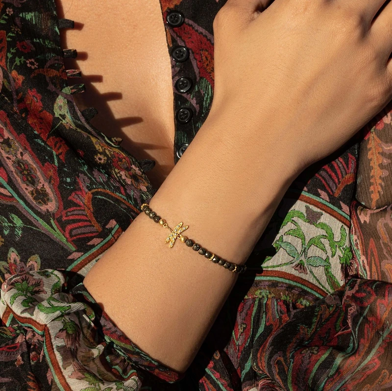 Karma and Luck Emotional Maturity - Pyrite Dragonfly Charm Bracelet
