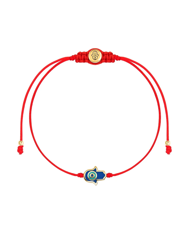 Ultimate Shield - Navy Enamel Hamsa Red String Bracelet