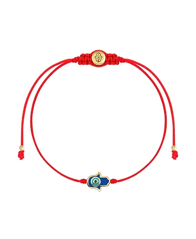 Ultimate Shield - Navy Enamel Hamsa Red String Bracelet