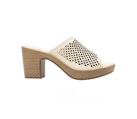 Women s Leather Heel Slip-On Sandals By Flexi