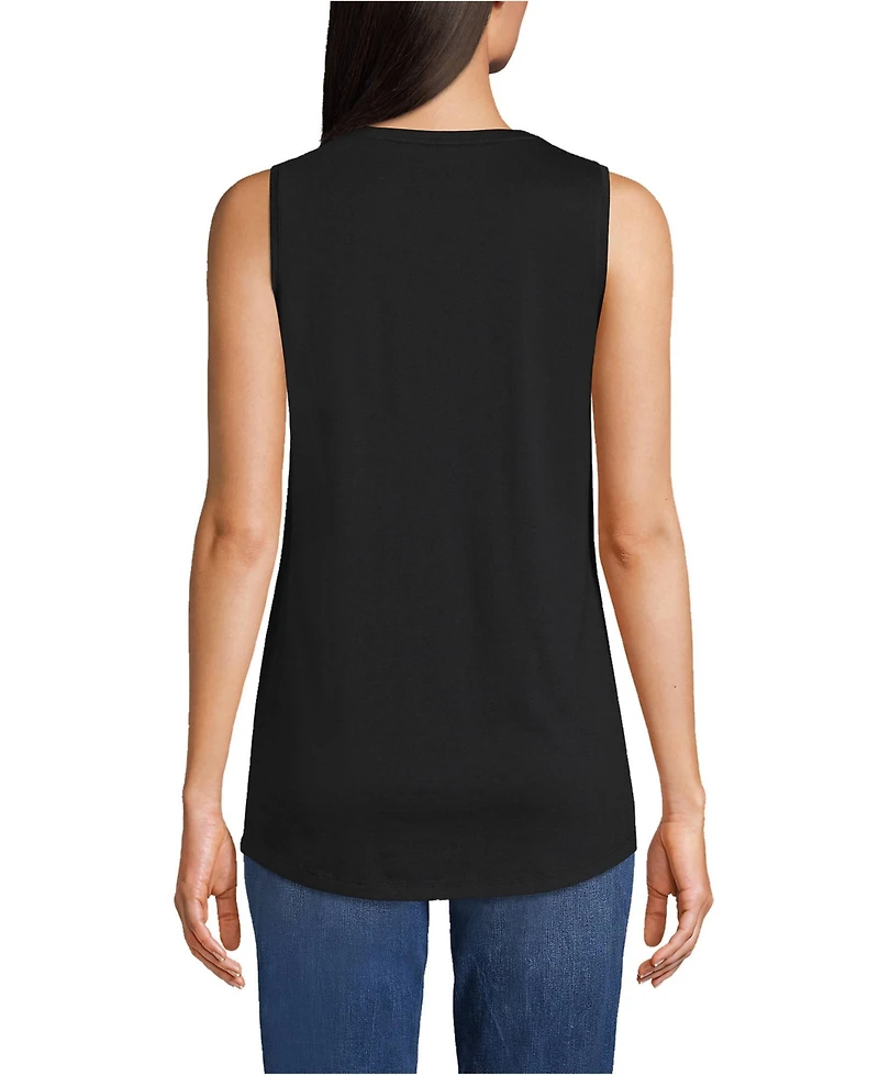 Lands' End Women's Petite Supima Cotton Tunic Tank Top