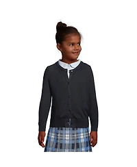 Lands' End Girls School Uniform Cotton Modal Cardigan Sweater