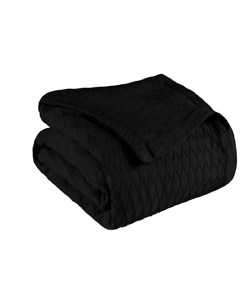 Superior Diamond Pattern All Season Woven Cotton Blanket