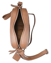 Mancini Pebbled Collection Clara Leather Small Crossbody Bag