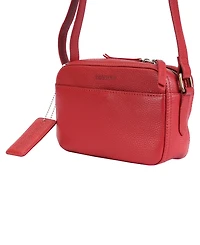 Mancini Pebbled Collection Clara Leather Small Crossbody Bag
