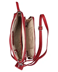 Mancini Pebbled Collection Valerie Leather Mini Crossbody Bag