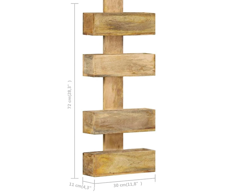 Magazine Wall Rack 11.8"x4.3"x28.3" Solid Mango Wood