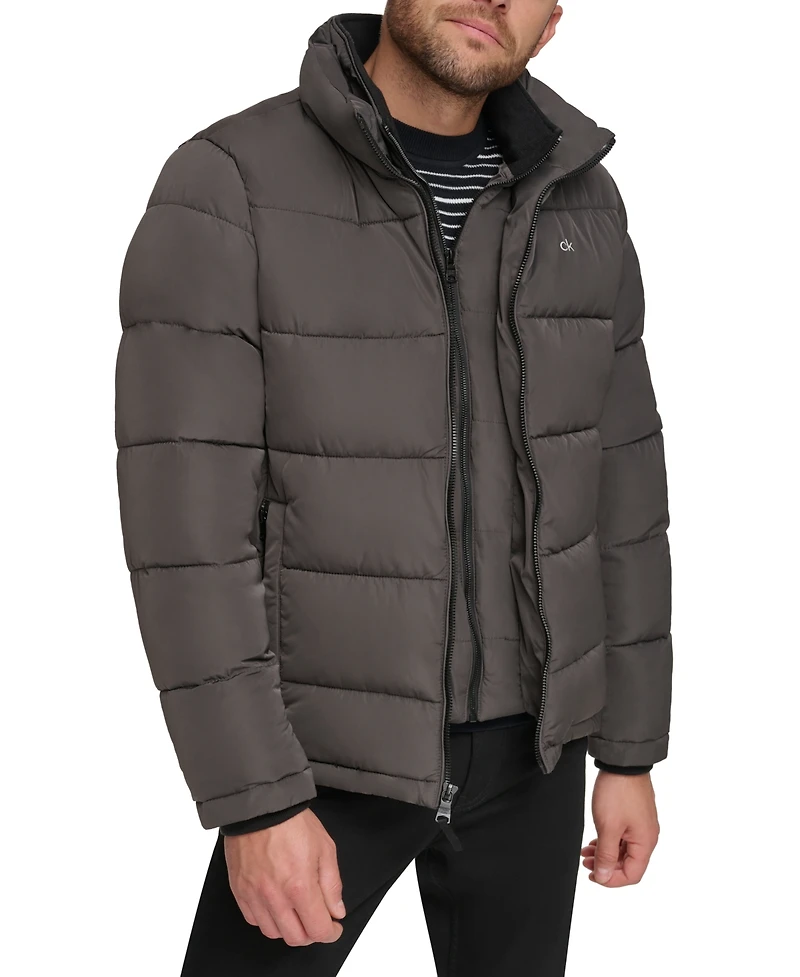 Calvin Klein Men's Puffer With Set Bib Detail, Created for Macy's
