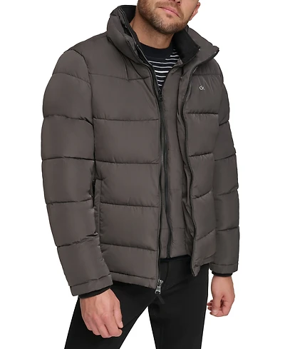 Calvin Klein Men's Puffer With Set Bib Detail, Created for Macy's