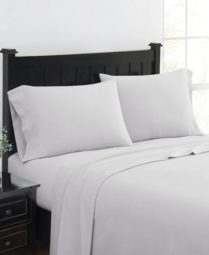 London Fog Super Soft Cotton Flannel 4 Piece Sheet Set